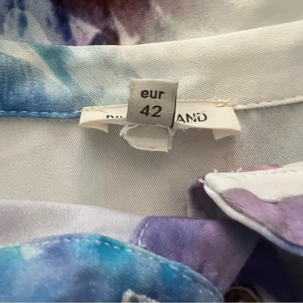 EUC River Island Watercolor Flowy Floral Button Down Shirt Dress Sz UK 16 US 12 - Picture 5 of 11
